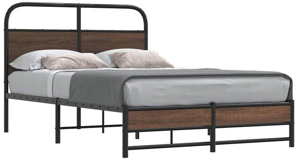 vidaXL Bettgestell ohne Matratze 120x200 cm Braun Eichen-Optik 4100480