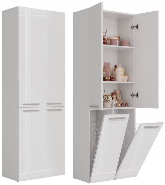 MAGOWA Badkommode Badezimmerschrank NEL 2 mit Türen & Körben, in verschiedenen Farben (Höhe: 174 cm - Breite: 60 cm - Tiefe: 30 cm), In mehreren modernen Farbvarianten wählbar