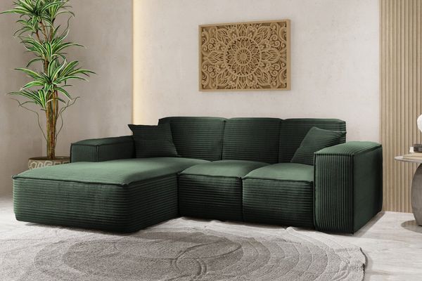 Kaiser Möbel Ecksofa Eckcouch L form, Wohnzimmer Couch SIENA stoff Poso