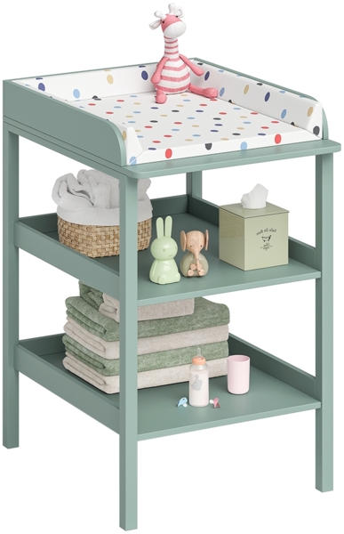 Bellabino 'Bani' Wickeltisch, mintgrün, 94x57x72 cm, Wickelregal mit 2 Ablageflächen