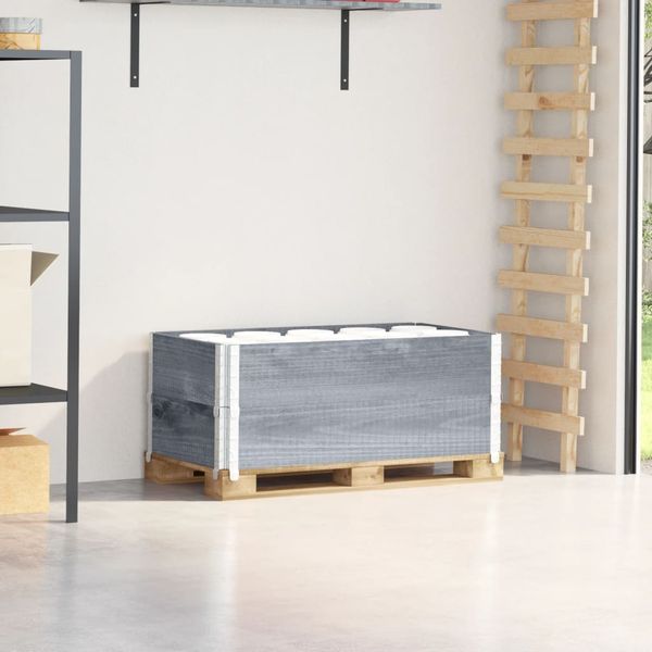 vidaXL Paletten-Aufsatzrahmen 2 Stk. Grau 100x50 cm Massivholz Kiefer 4010284