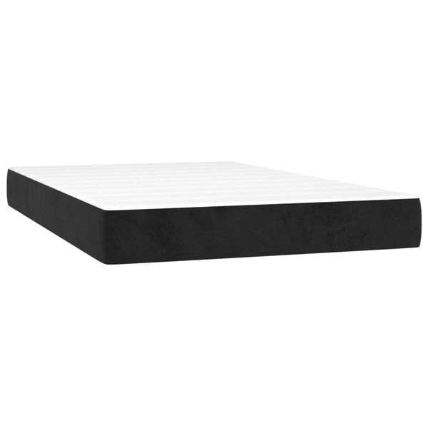 vidaXL Boxspringbett mit Matratze & LED Schwarz 120x200 cm Samt, Härtegrad: H2 [3136295] Bild 6