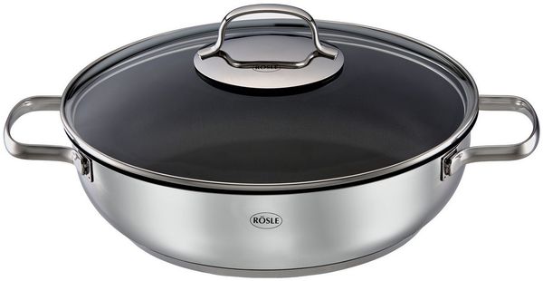 RÖSLE Servierpfanne ELEGANCE, Ø 24 cm, Antihaftbeschichtet, Edelstahl, Induktion