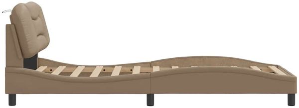 Einzelbettgestell Design für Erwachsene ohne Matratze Cappuccino-Braun 80x200 cm Kunstleder d4233e Bild 7