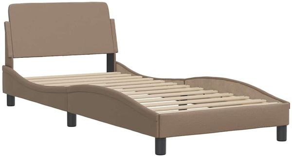 Einzelbettgestell Design für Erwachsene ohne Matratze Cappuccino-Braun 80x200 cm Kunstleder d4233e Bild 5