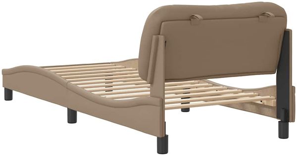 Einzelbettgestell Design für Erwachsene ohne Matratze Cappuccino-Braun 80x200 cm Kunstleder d4233e Bild 6