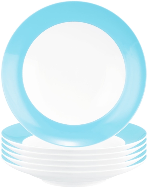 Seltmann Weiden Liberty Pure Colors Suppenteller ø 23,5 cm 6er Set - Lagoon Blue