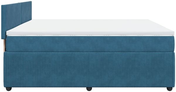 vidaXL Boxspringbett mit Matratze Blau 180x200 cm Samt 3290104 Bild 7