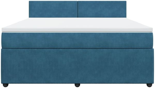 vidaXL Boxspringbett mit Matratze Blau 180x200 cm Samt 3290104 Bild 6