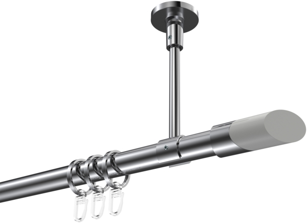 Gardinenstangen-Set Sonette Verano 100 cm, 1-läufig, 20 mm Ø Chrom