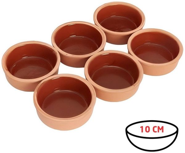 Dekonaz Salatschüssel Dekonaz, 6 Stück Auflaufform, 10 cm-12 cm, Irdenware, Tongeschirr, Erde, (6-tlg)