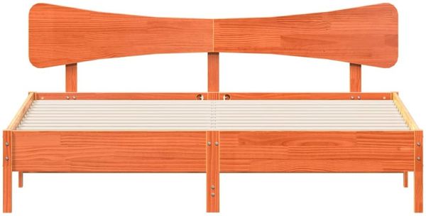 vidaXL Massivholzbett ohne Matratze Wachsbraun 160x200 Kiefernholz 3328228 Bild 4