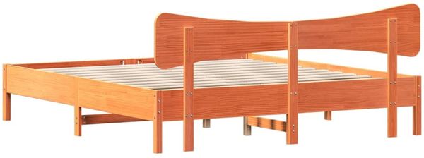 vidaXL Massivholzbett ohne Matratze Wachsbraun 160x200 Kiefernholz 3328228 Bild 8