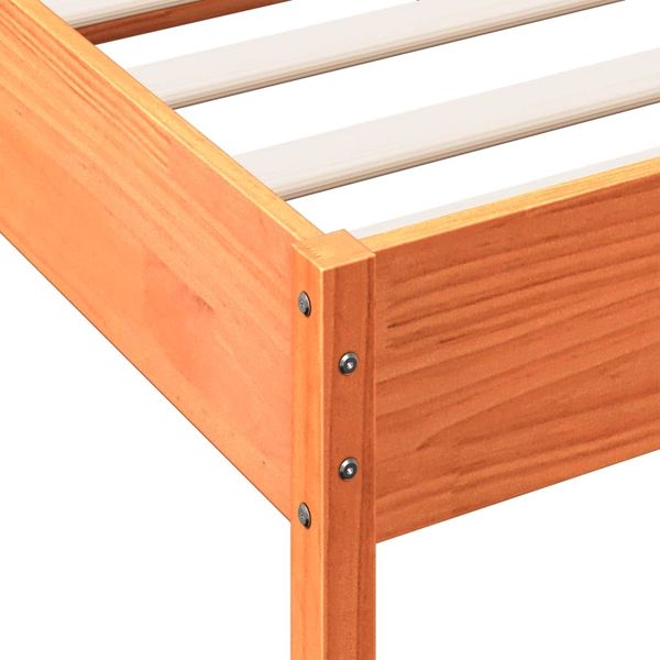 vidaXL Massivholzbett ohne Matratze Wachsbraun 160x200 Kiefernholz 3328228 Bild 9