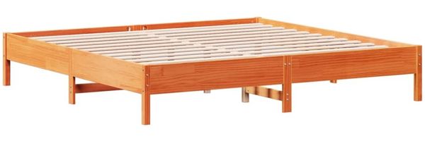 vidaXL Massivholzbett ohne Matratze Wachsbraun 160x200 Kiefernholz 3328228 Bild 5