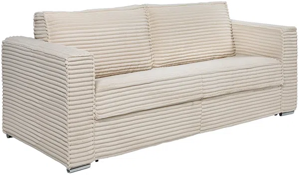 Vente-unique - LORETO Sofa SamtStoff Beige - B 223 cm95 cm x H 90 cm x L 215 cm Bild 2
