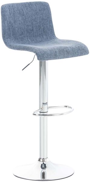 Barhocker BERLIN - Blau, Stoff Barhocker mit Lehne Barstuhl Tresenhocker Tresenstuhl Kneipenhocker Kneipenstuhl