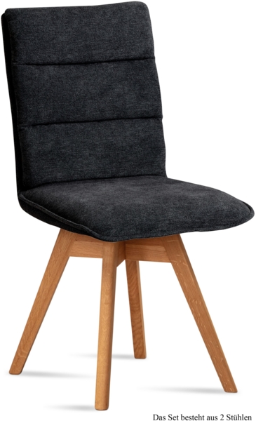 Esszimmerstuhl drehbar (2er-Set) Dorle 47x92x60 Eiche geölt/Anthrazit