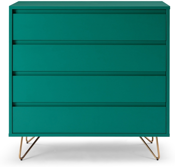 Schubladenkommode Kommode mit 4 Schubladen 90 x 40 x 90 cm MDF und Metall