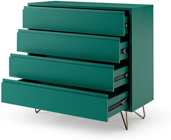 Schubladenkommode Kommode mit 4 Schubladen 90 x 40 x 90 cm MDF und Metall Bild 3