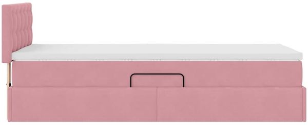 vidaXL LED-Speicherbett mit Matratze Rosa 90 x 190 cm Samt 3371486 Bild 11