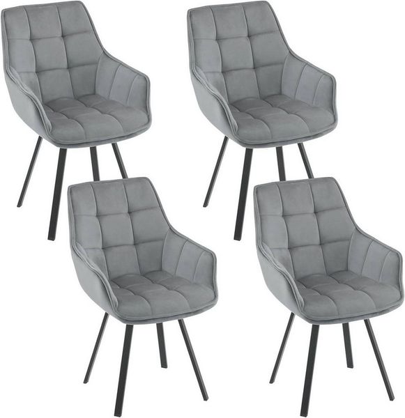 EUGAD Esszimmerstuhl (4 St), drehbar, bequem modern, mit Metallbeinen
