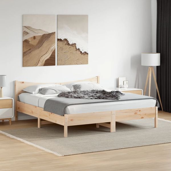 vidaXL Massivholzbett ohne Matratze 200x200 cm Kiefer 3216357