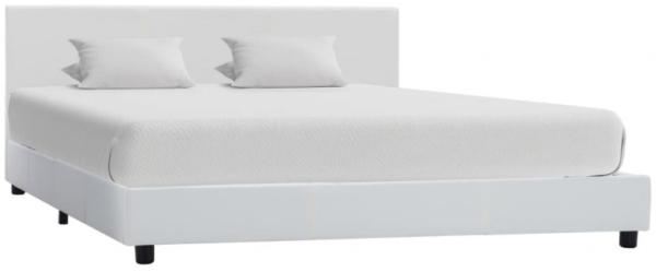 vidaXL Bettgestell Weiß Kunstleder 140x200 cm 284765