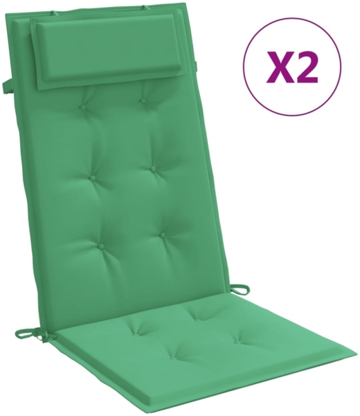 vidaXL Hochlehner-Auflagen 2 Stk. Grün Oxford-Gewebe 361889