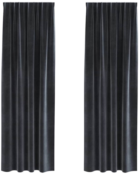 vidaXL Verdunkelungsvorhänge 2 pcs Dunkelgrau 140 x 245 cm Samt 4107231