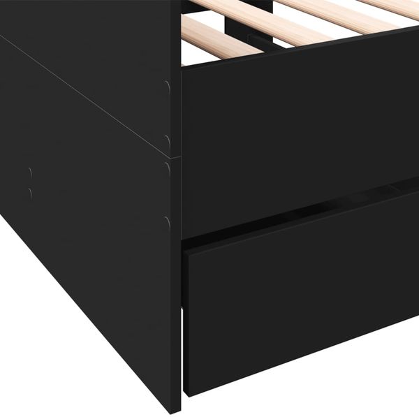 vidaXL Tagesbett mit Schubladen ohne Matratze Schwarz 90x200 cm 3280819 Bild 7