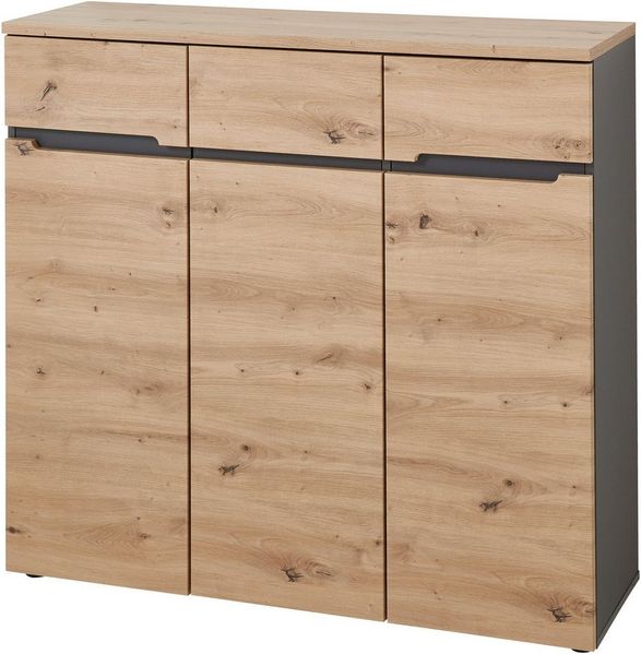 Schuhschrank MEMPHIS 3-türig Artisan Eiche Graphit Nachbildung