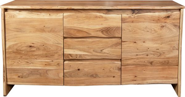 Sideboard Baumkante 170 x 45 x 90 cm Akazienholz massiv naturfarben DAHLIA 86441352