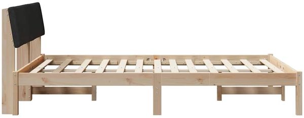 vidaXL Bettgestell Braun und Schwarz 140 x 190 cm Massivholz Kiefer 878546 Bild 6