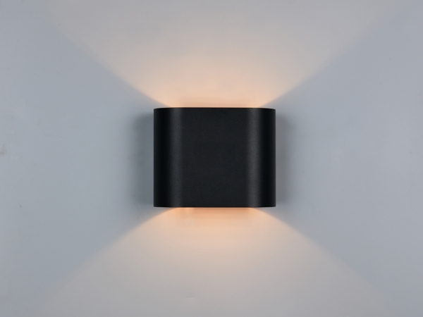 LED Wandleuchte mit Up & Down Lichteffekt, Schwarz Gold, Breite 15cm