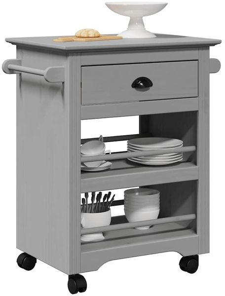 vidaXL Küchenwagen BODO Grau 67,5x45x80 cm 4016880