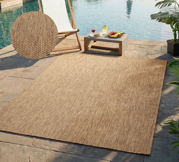 Bruno Banani Teppich Venezia, auch als Läufer, rechteckig, Höhe: 4 mm, In- und Outdoor geeignet, Sisal-Optik, Wetterfest & UV-beständig