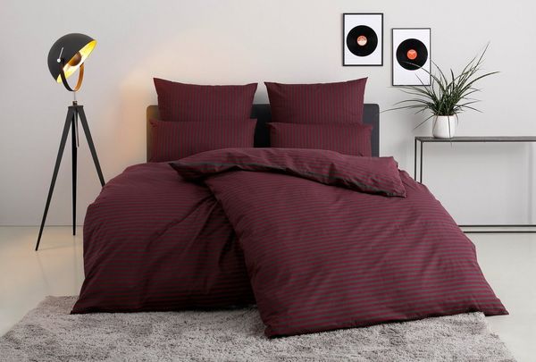 Bruno Banani Bettwäsche Jassen, Renforcé, 2 teilig, moderne Bettwäsche aus Baumwolle, Streifen-Design, mehrere Qualitäten