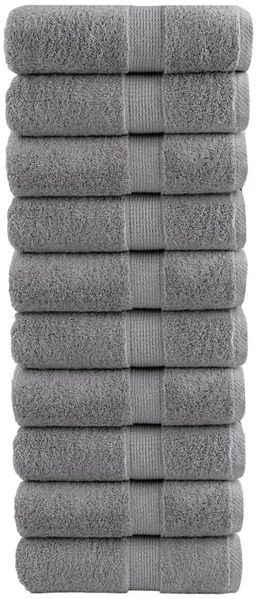 vidaXL Premium-Waschtücher SOLUND 10 Stk. Grau 30x30 cm 600 g/m² 137301