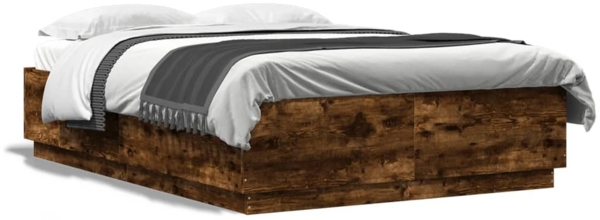 vidaXL Bettgestell Räuchereiche 150x200 cm Holzwerkstoff 3209699