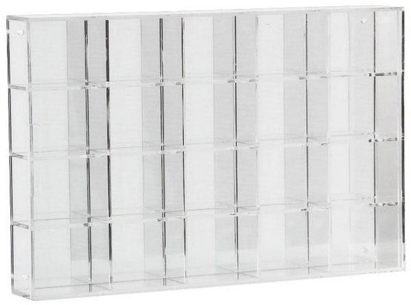 Safe-Album Vitrine Acryl-Vitrine 20 Fächer Sammlervitrine mit Spiegelrückwand I SAFE
