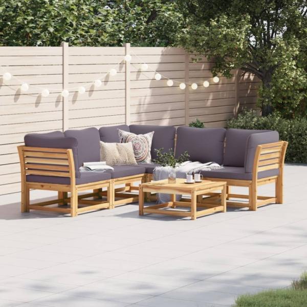 vidaXL 6-tlg. Garten-Lounge-Set mit Kissen Massivholz Akazie 3214311