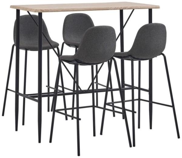 vidaXL 5-tlg. Bar-Set Stoff Dunkelgrau 3051190