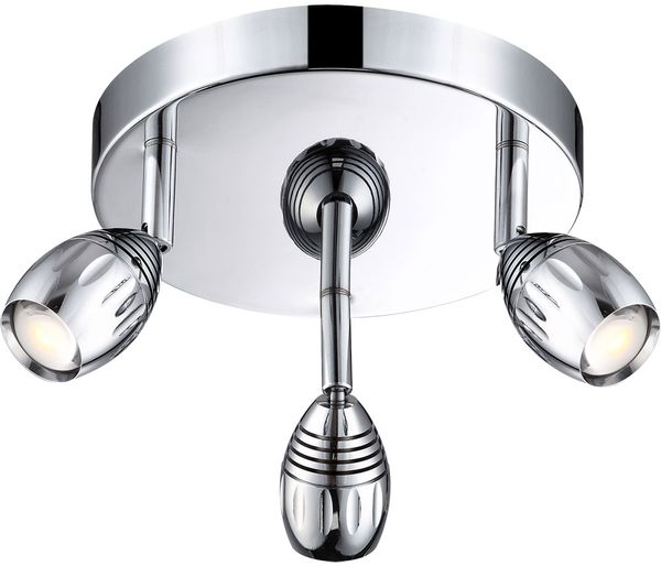 LED Deckenleuchte, Chrom Acryl, Strahler beweglich, D 20 cm