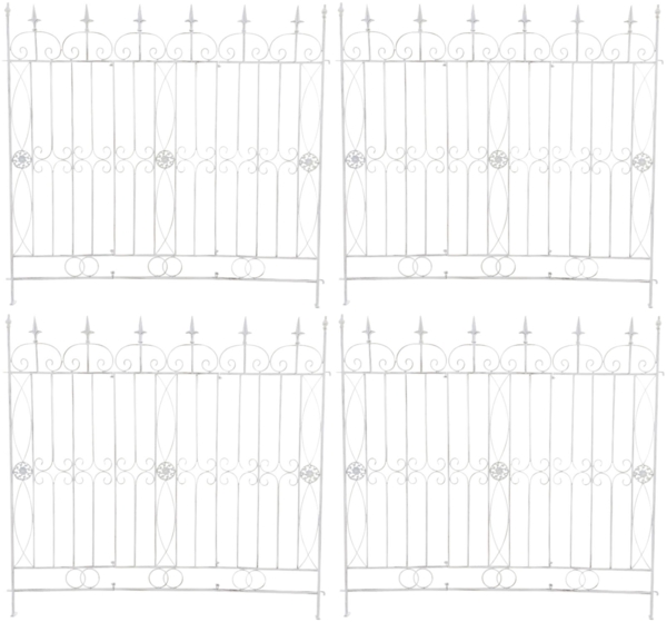CLP 4er Set Gartenzäune Mangold,antik weiß