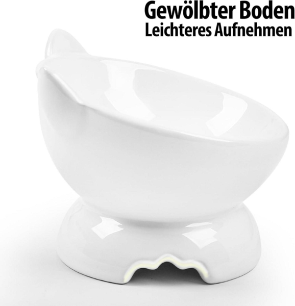 2x Keramik Futternapf Katze erhöhter Zervixschutz Fressnapf Fishbone-Design Bild 6