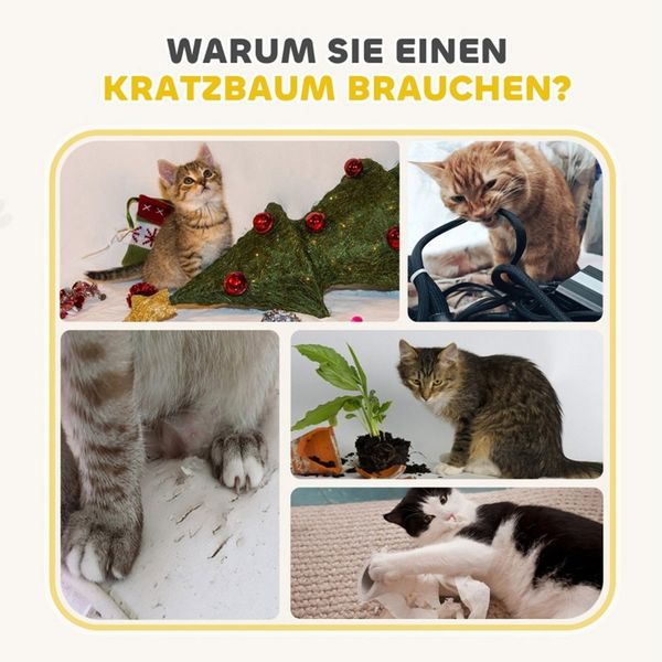 MC Star Kratztonne 79 cm hoch, Ø45 cm, dreistöckige Katzentonne mit Sisalseil, (Katzenhöhle, für große Katzen, Khaki+Braun)