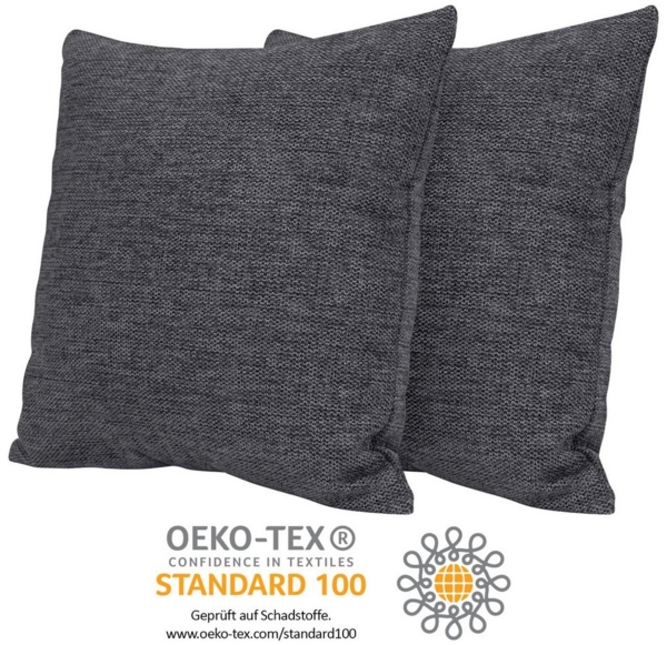 Selfitex Dekokissen 2er Set Sofakissen 30x50/40x40/50x50 inkl. Füllkissen, Canvas Stoff, strukturierte Oberfläche, fein meliert, in Handarbeit gefertigt Bild 2