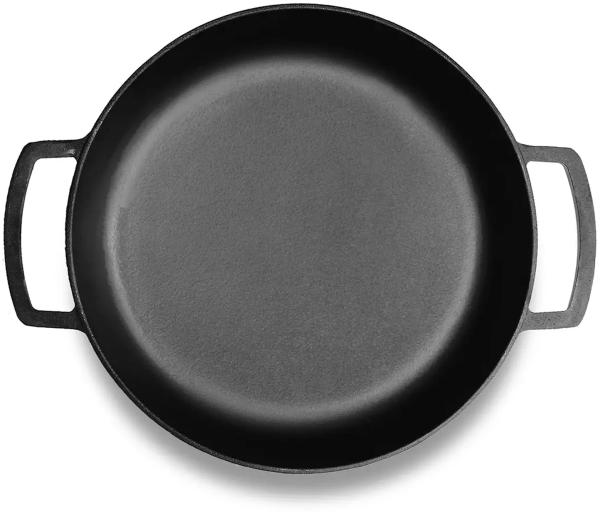 Ø36cm Gusseisenpfanne aus Gusseisen Bräter Schmortopf zwei Griffe Servierpfanne Bild 2