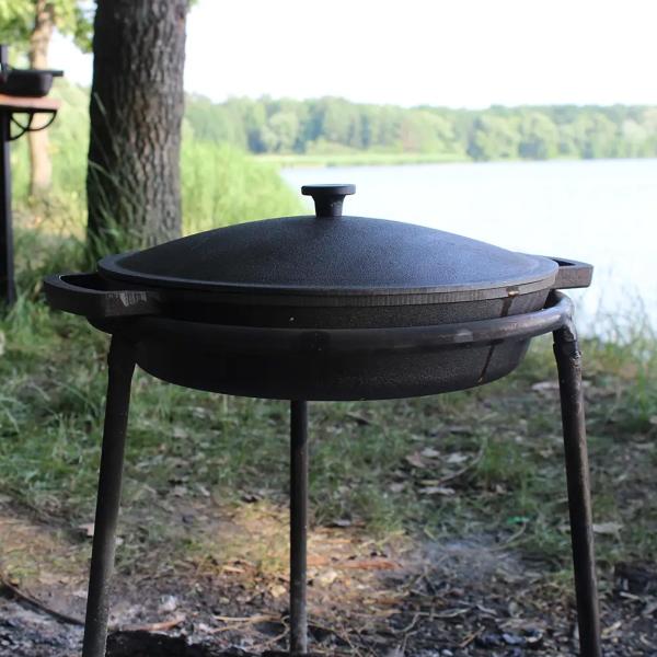 Ø36cm Gusseisenpfanne aus Gusseisen Bräter Schmortopf zwei Griffe Servierpfanne Bild 6